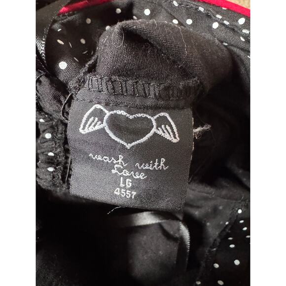 Hell Bunny Vanity Mini Dress Retro Pinup Rockabilly Polka Dot Black White Red - Picture 6 of 8